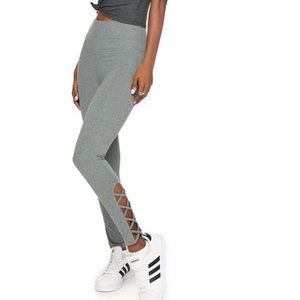 NWOT Gray Sporty High Waist X Strappy 7/8th Leggings